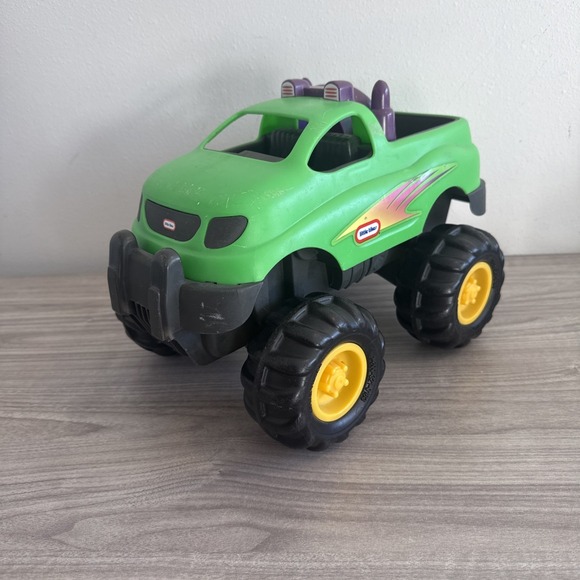 Vintage Played With Little Tikes Rugged Riggz Green Monster Truck Toy - Picture 2 of 7